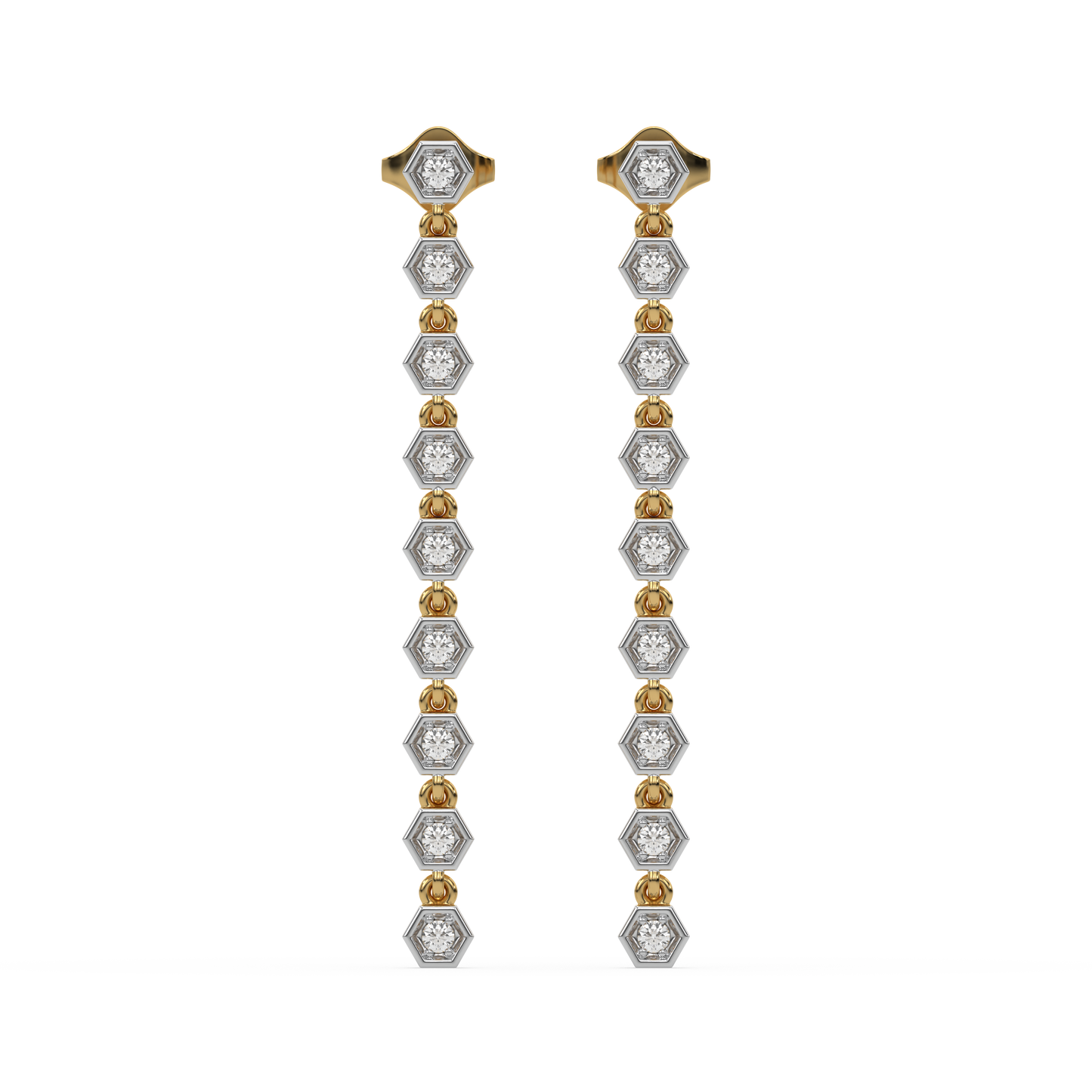 Lustrous Bezel - Lab Diamond Drop Earrings