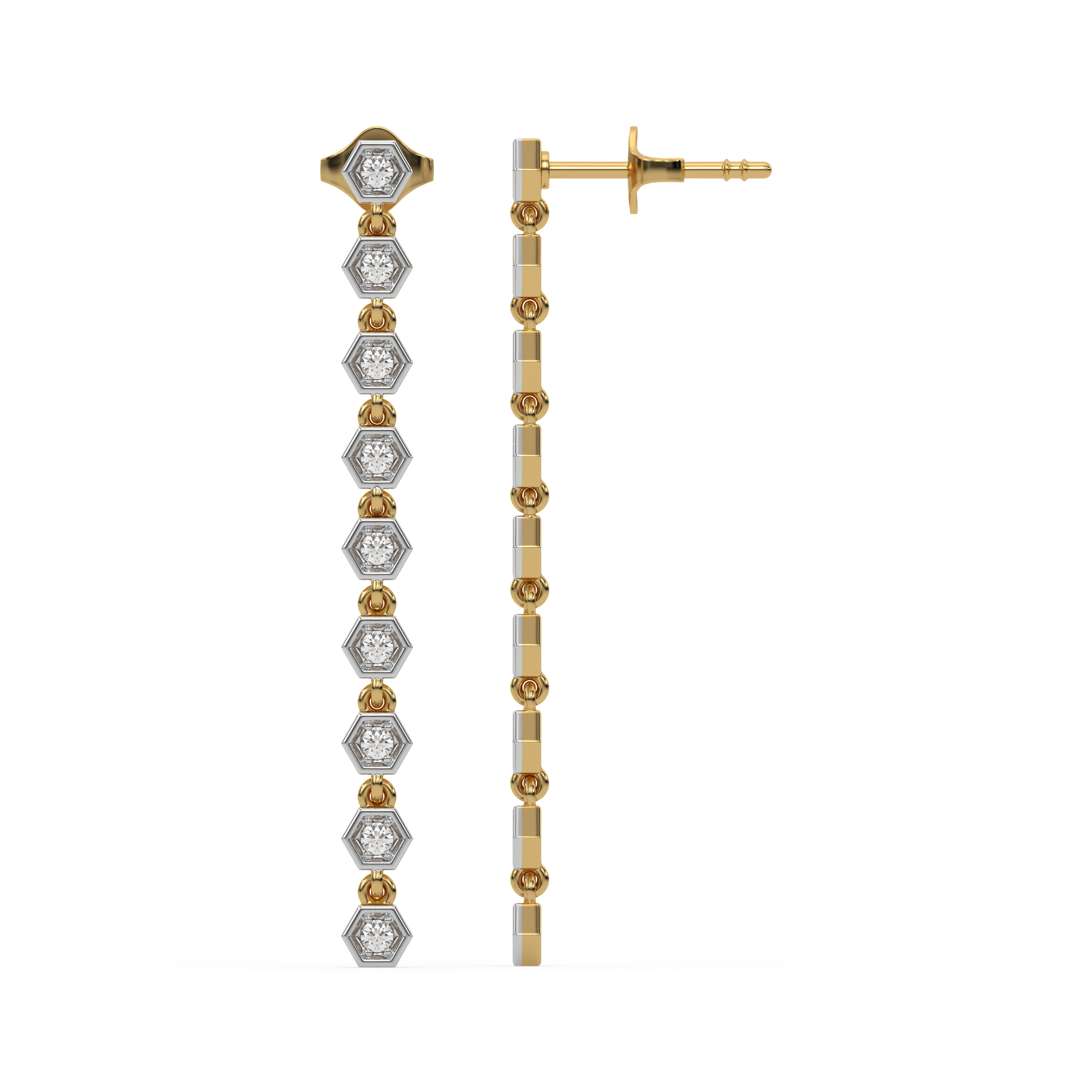 Lustrous Bezel - Lab Diamond Drop Earrings