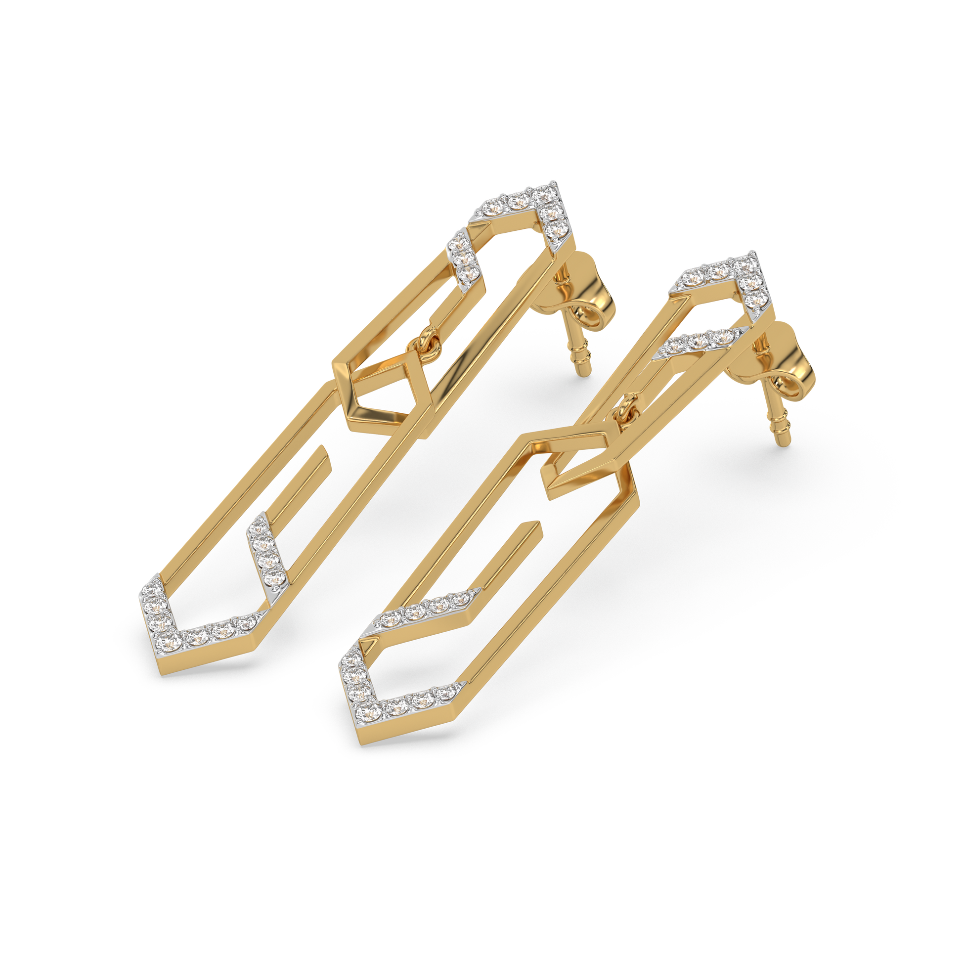 Groove Rhythm - Lab Diamond Drop Earrings