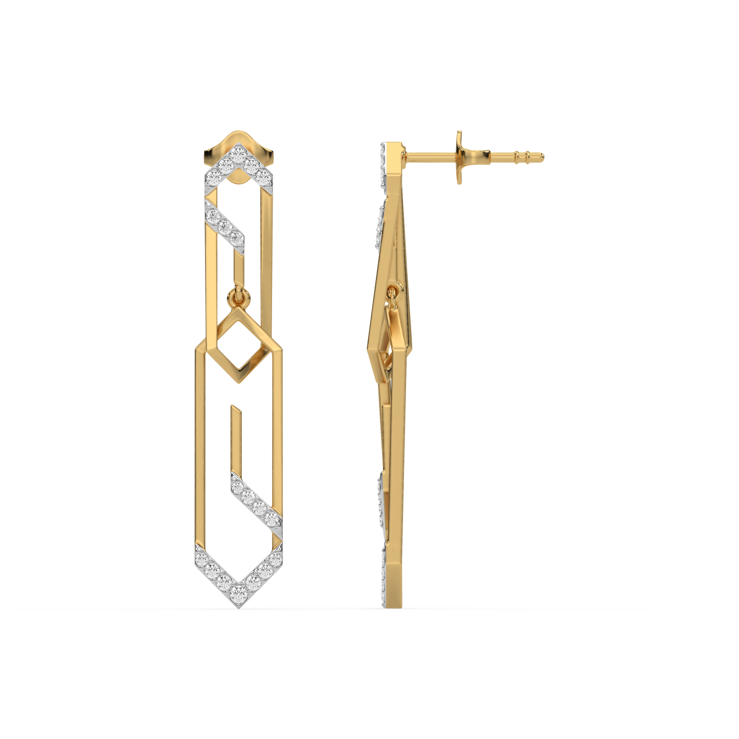 Groove Rhythm 18kt Gold Vermeil Lab Grown Diamond Drop Earrings
