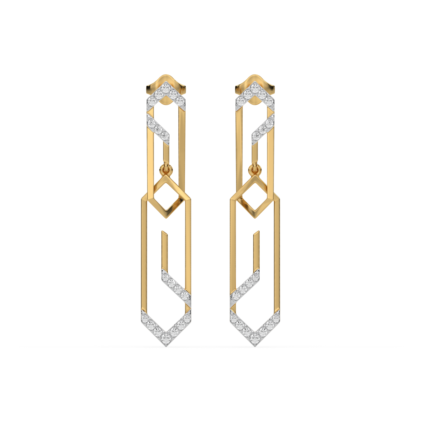 Groove Rhythm 18kt Gold Vermeil Lab Grown Diamond Drop Earrings
