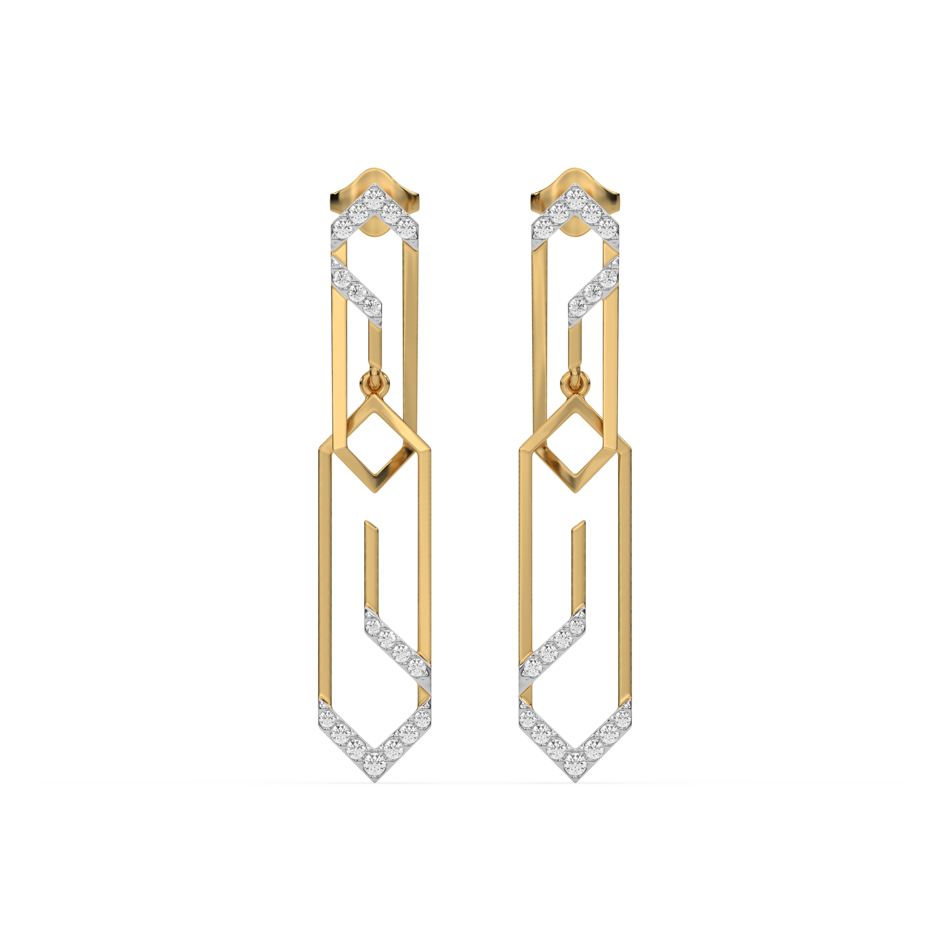 Groove Rhythm 18kt Gold Vermeil Lab Grown Diamond Drop Earrings