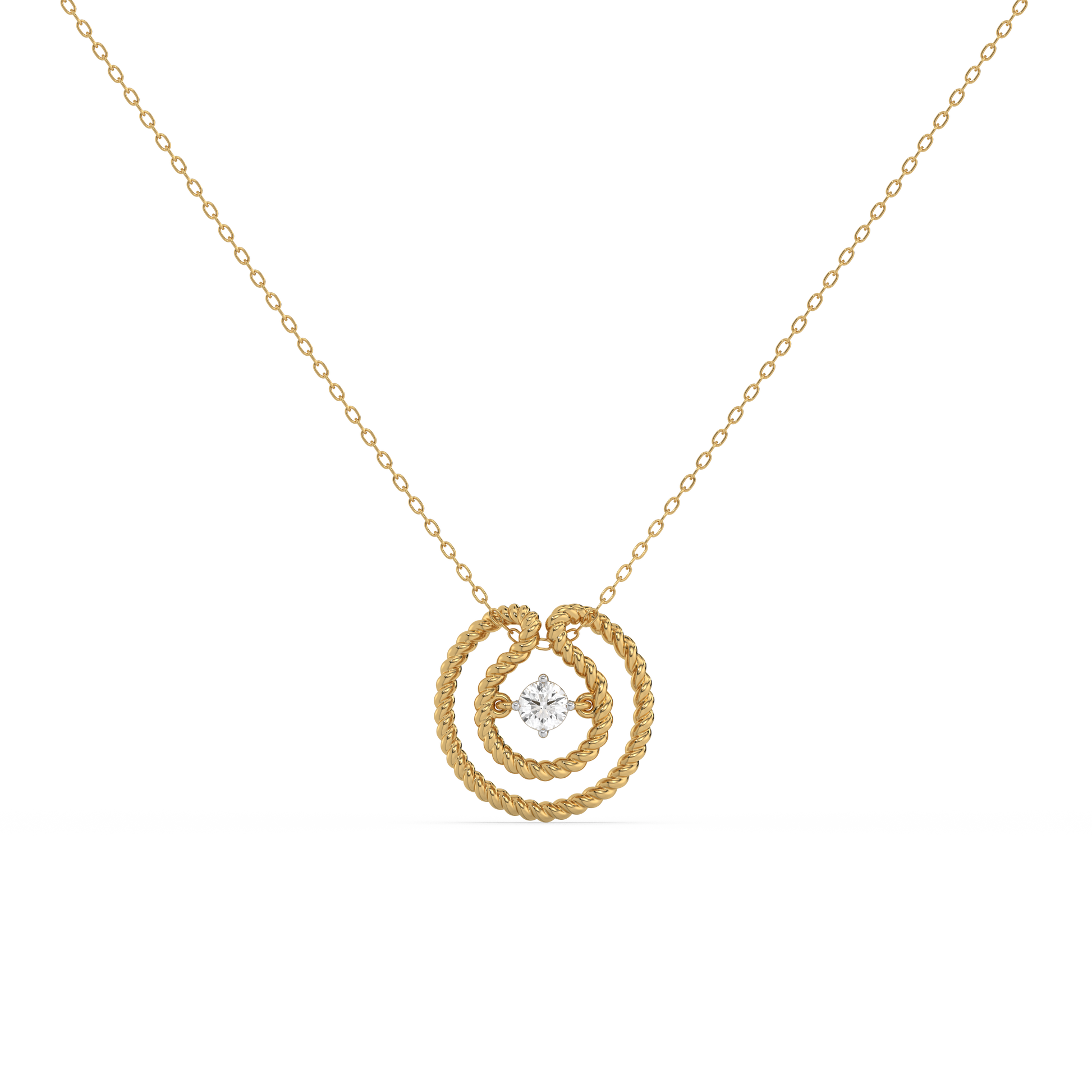 Twist of Fate Solitaire Necklace - 18kt Gold Vermeil Lab Grown Diamond