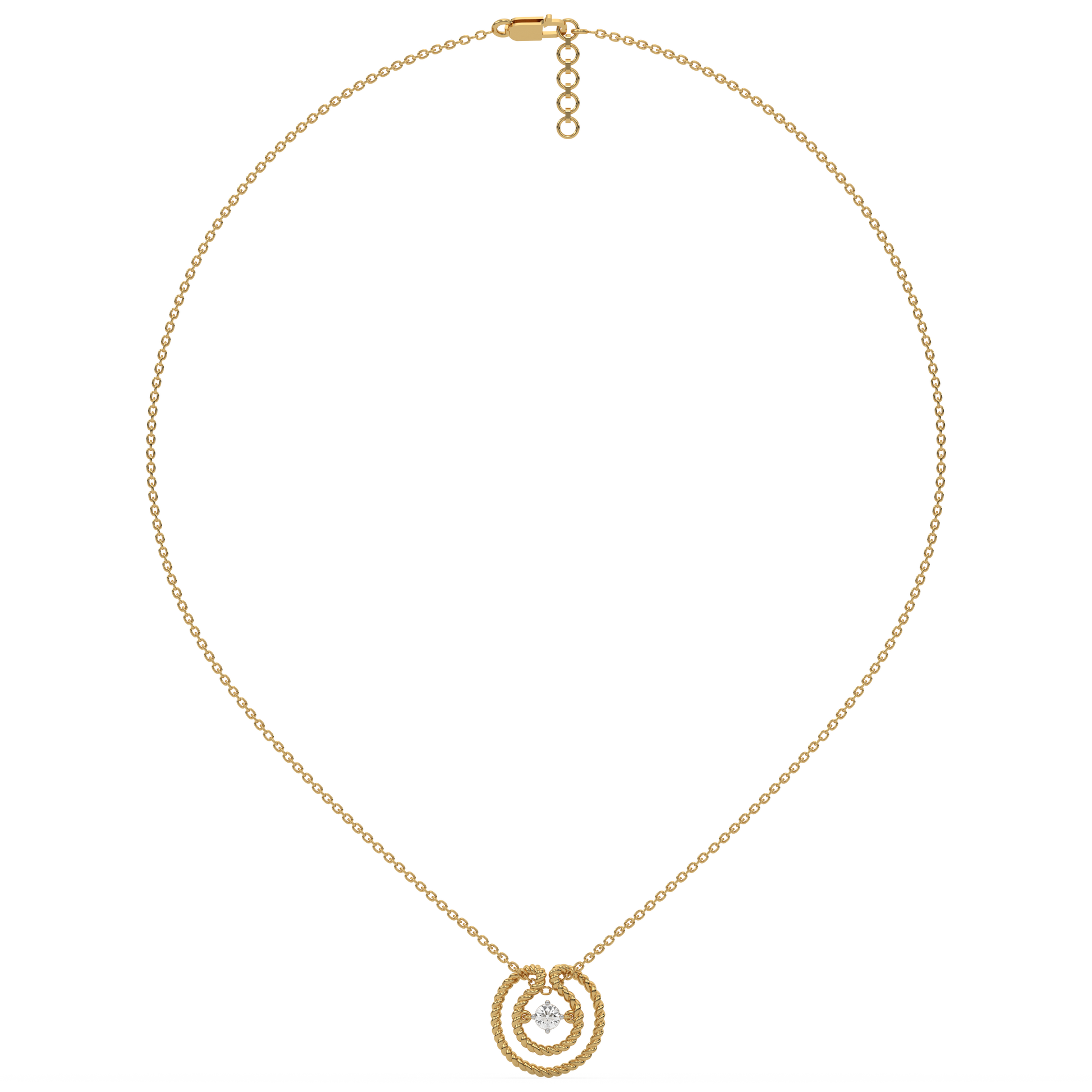 Twist of Fate Solitaire Necklace - 18kt Gold Vermeil Lab Grown Diamond