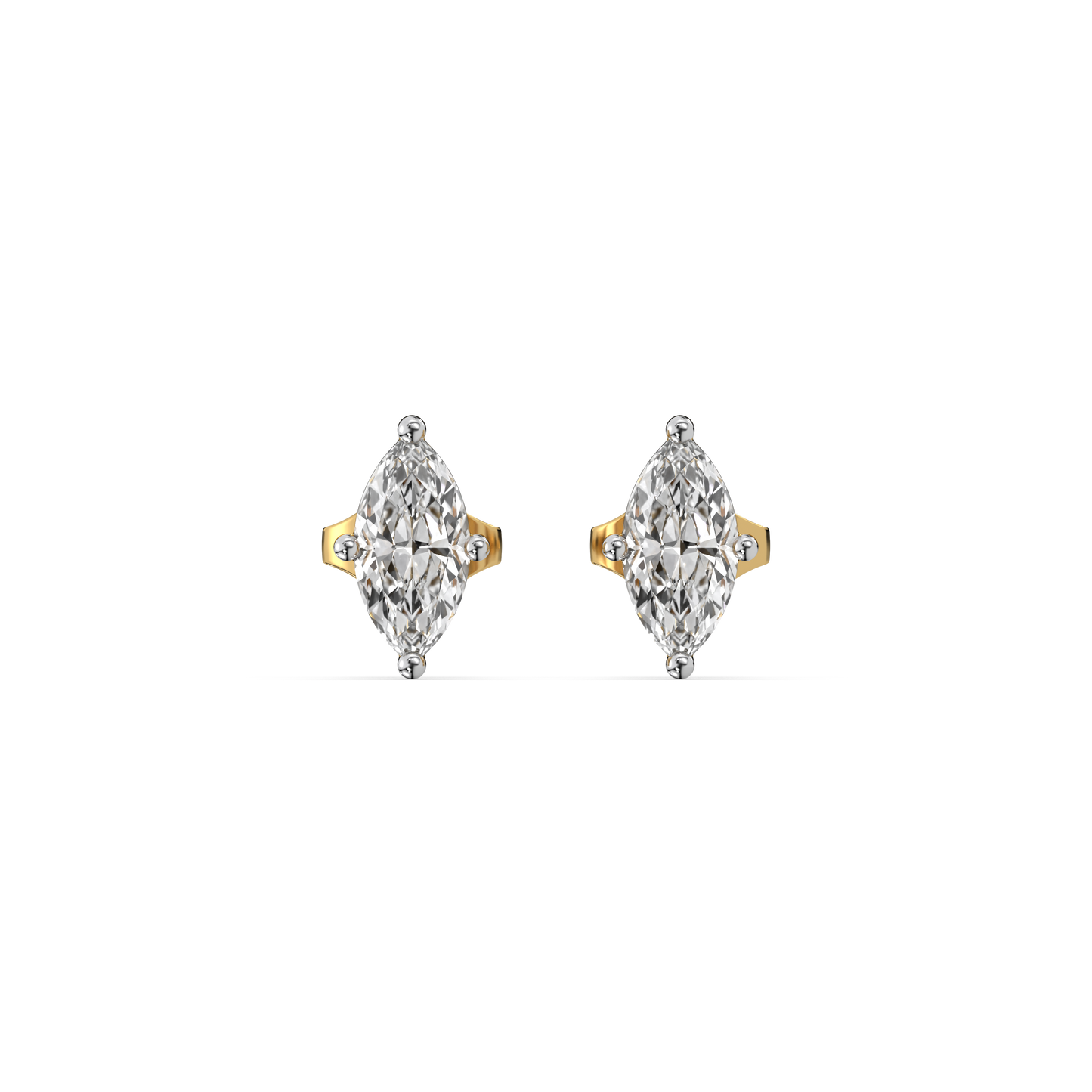 Astra Marquise - Pure Gold Lab Diamond Solitaire Stud Earrings