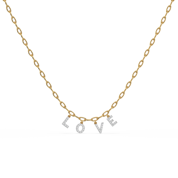 Endless Love Letter Lab Grown Diamond Charm Necklace - Lukson