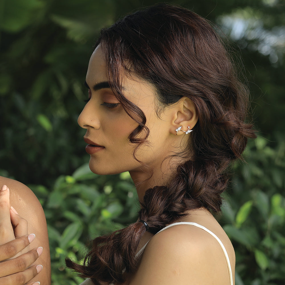 Enchanted Butterfly Cuffs - 18kt Gold Vermeil Lab Grown Diamond Earrings