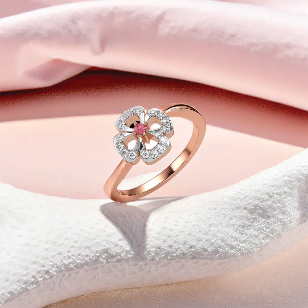 Fleur de Luxe Fashion Ring-18kt Rose Gold Vermeil Lab Grown Diamond Ring