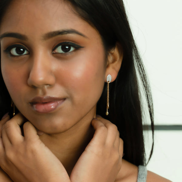 Stylish Lab grown diamond drops earrings -Lukson