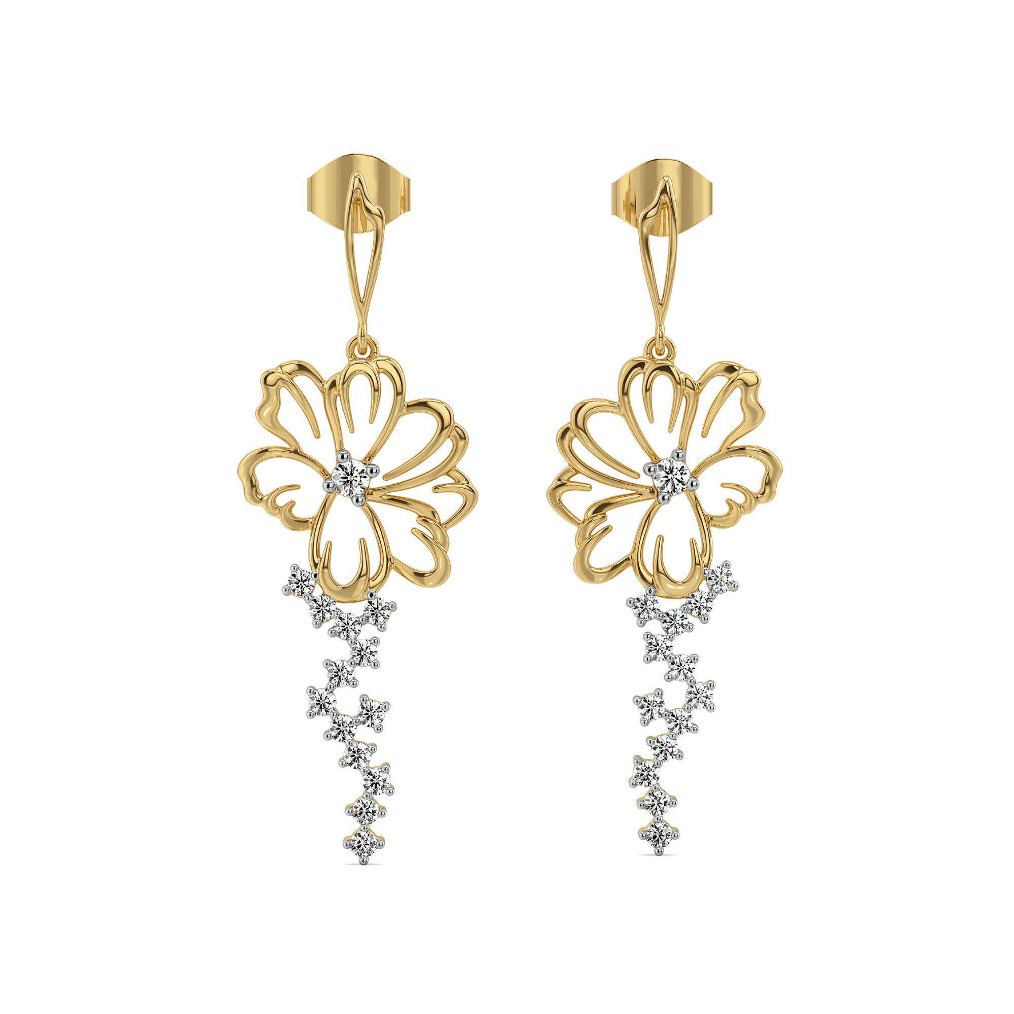 Flora Dewdrops - Lab Diamond Earrings