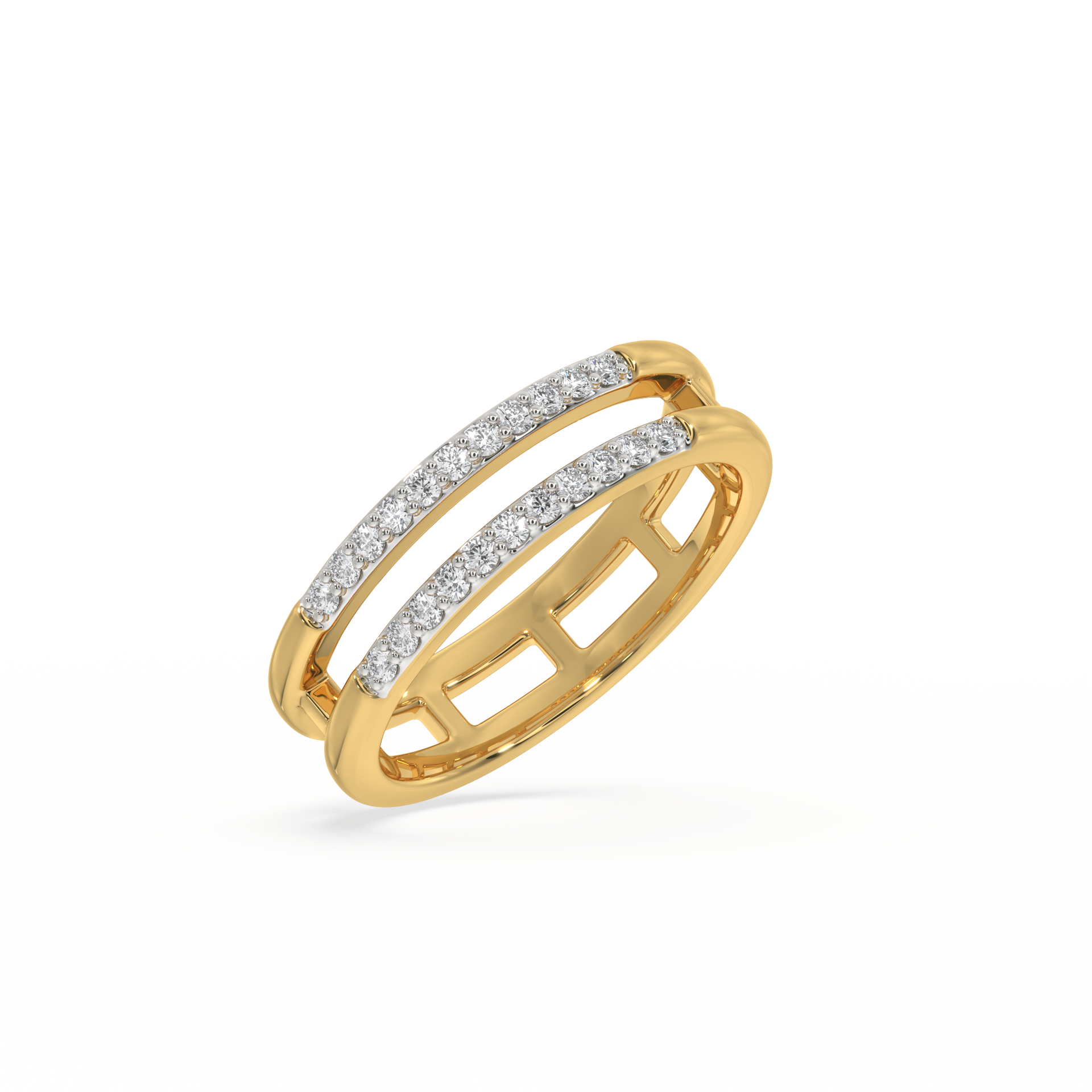Fusion Band - 18kt Gold Vermeil Lab Grown Diamond Ring