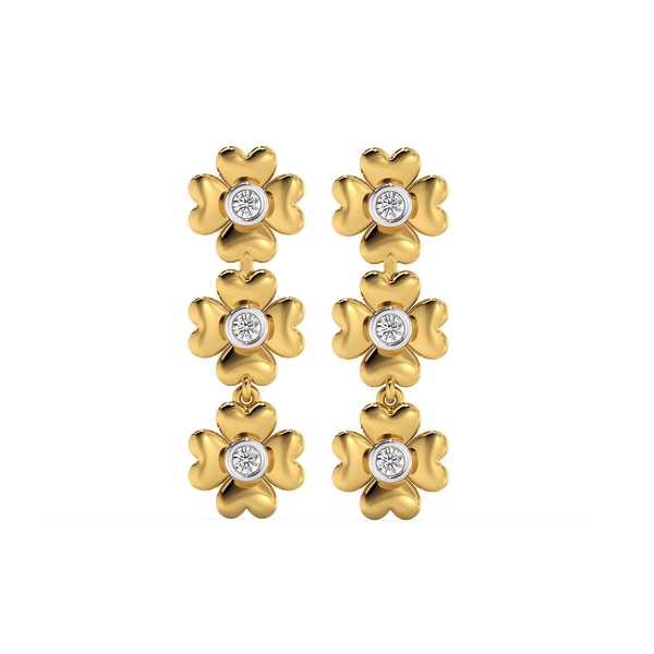 Lukson Golden Glow Petal Lab Grown Diamond Earrings for women Online