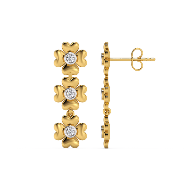 Lukson 18k Golden Glow Petal Lab Grown Diamond Earrings for women
