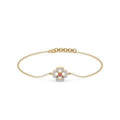 Grace Blossom - Lab Diamond & Ruby Bracelet