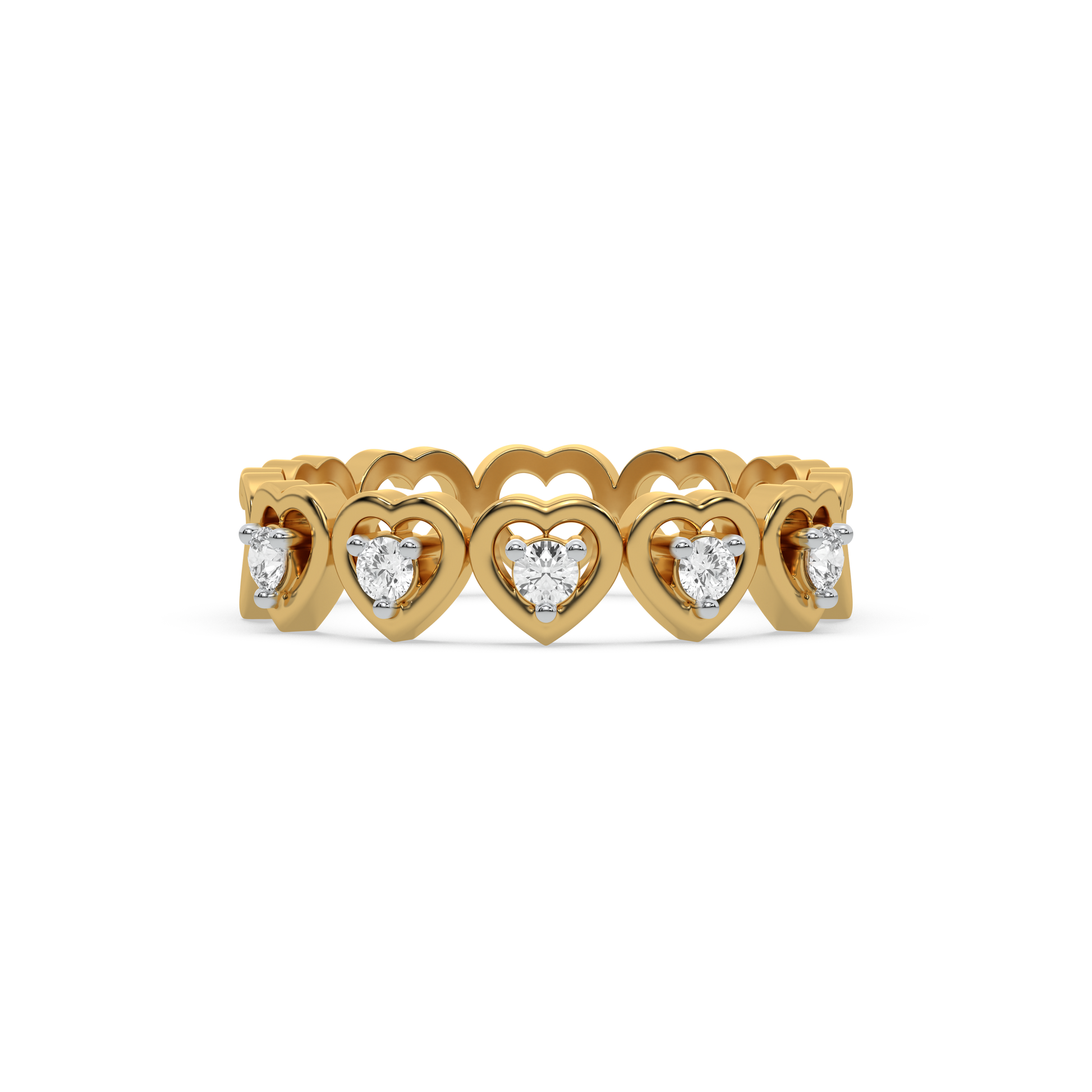 Heart Band Ring-18kt Gold Vermeil Lab Grown Diamond Ring