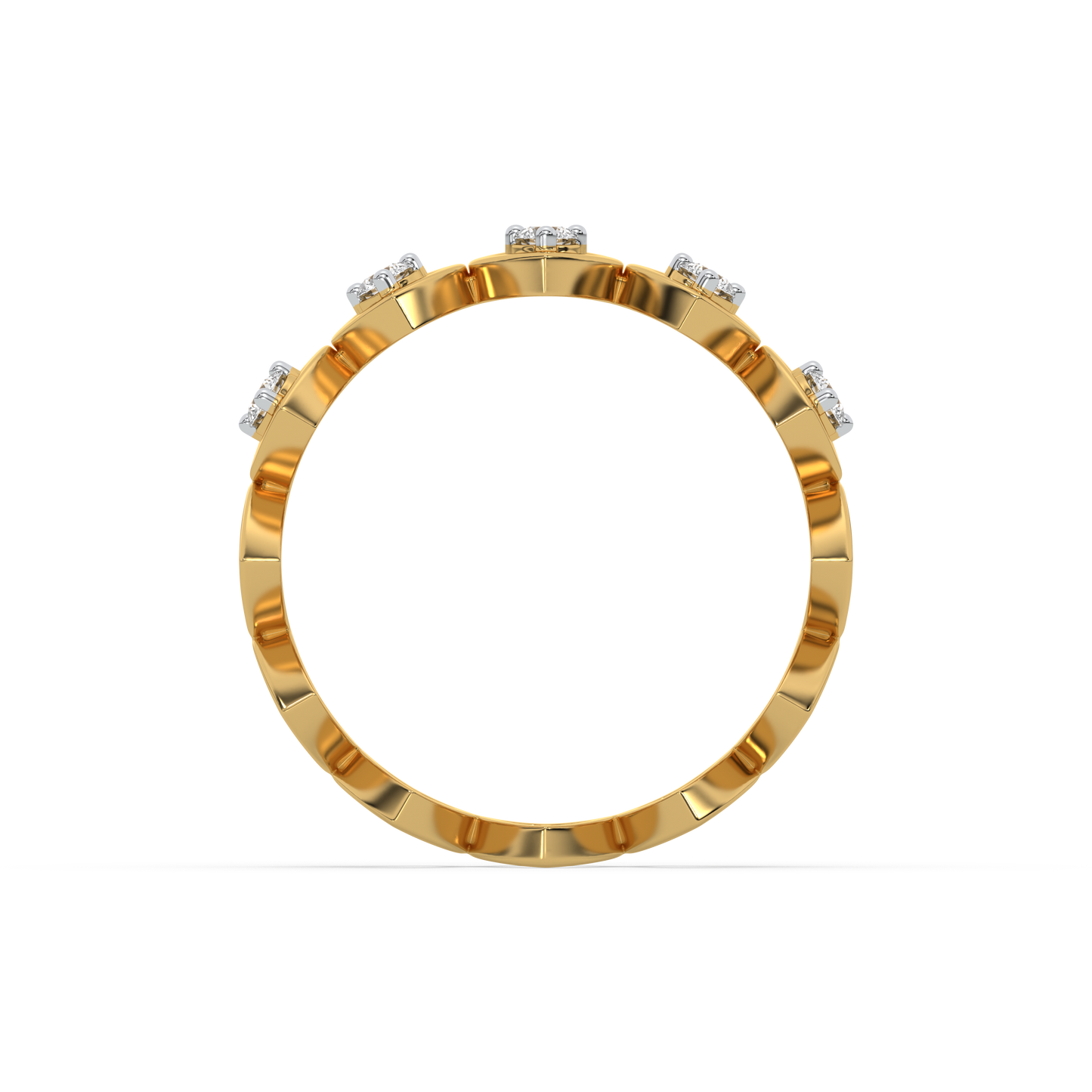 Heart Band Ring-18kt Gold Vermeil Lab Grown Diamond Ring