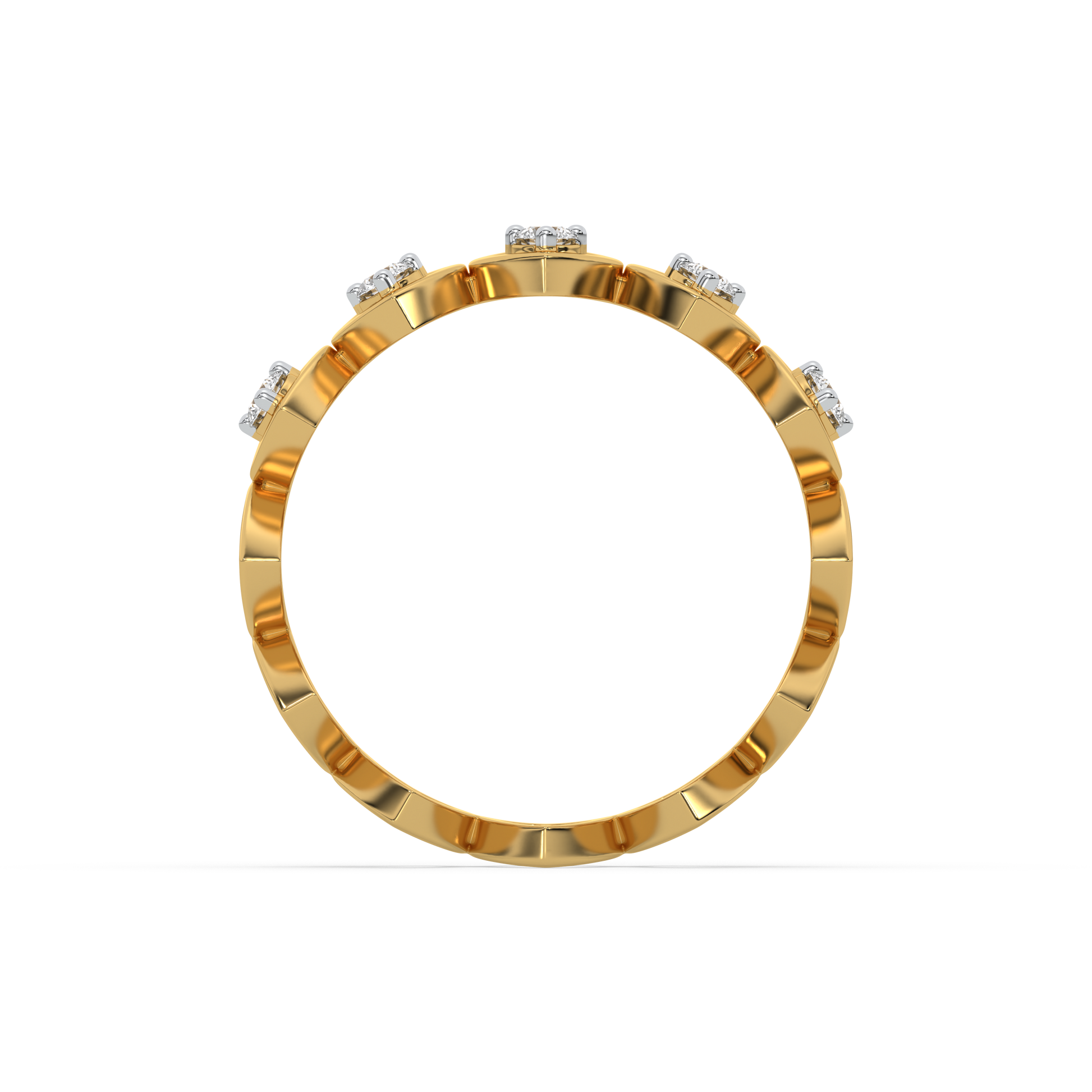 Heart Band Ring-18kt Gold Vermeil Lab Grown Diamond Ring