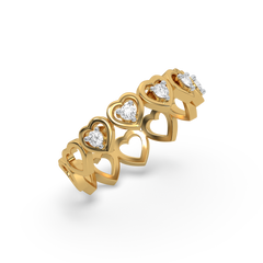 Heart-Shaped - Lab Diamond Band Ring