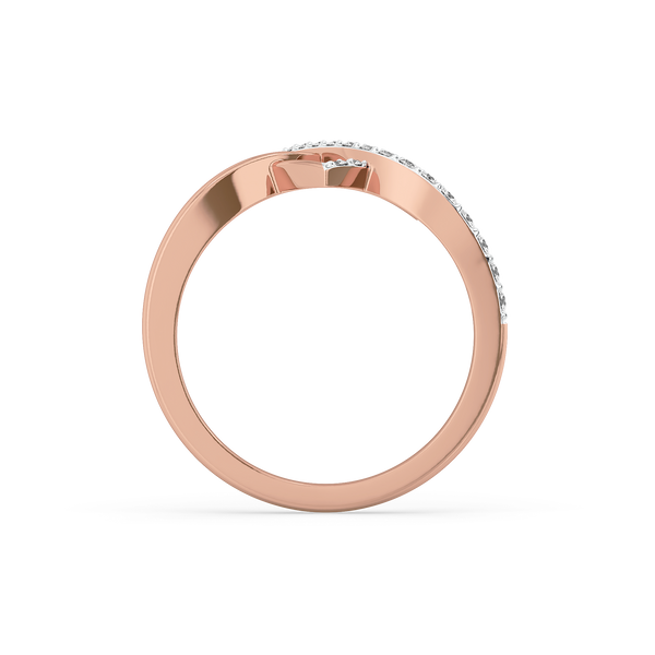 Lukson Heart Entwined Fashion Ring 18kt Rose Gold Vermeil Lab Grown Diamond Ring