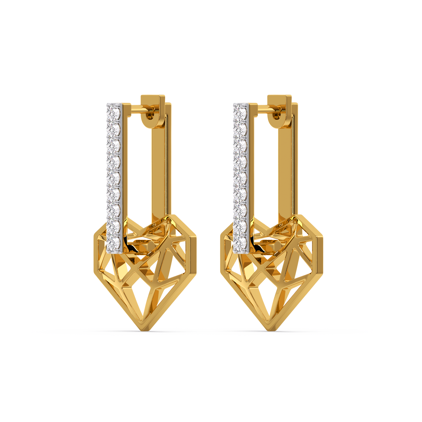Heart Huggies - 18kt Gold Vermeil Lab Grown Diamond Earrings