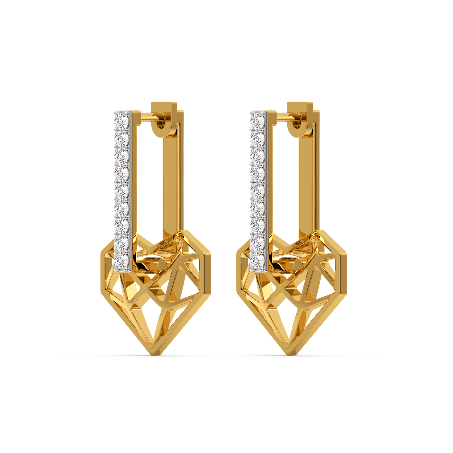 Heart Huggies - 18kt Gold Vermeil Lab Grown Diamond Earrings