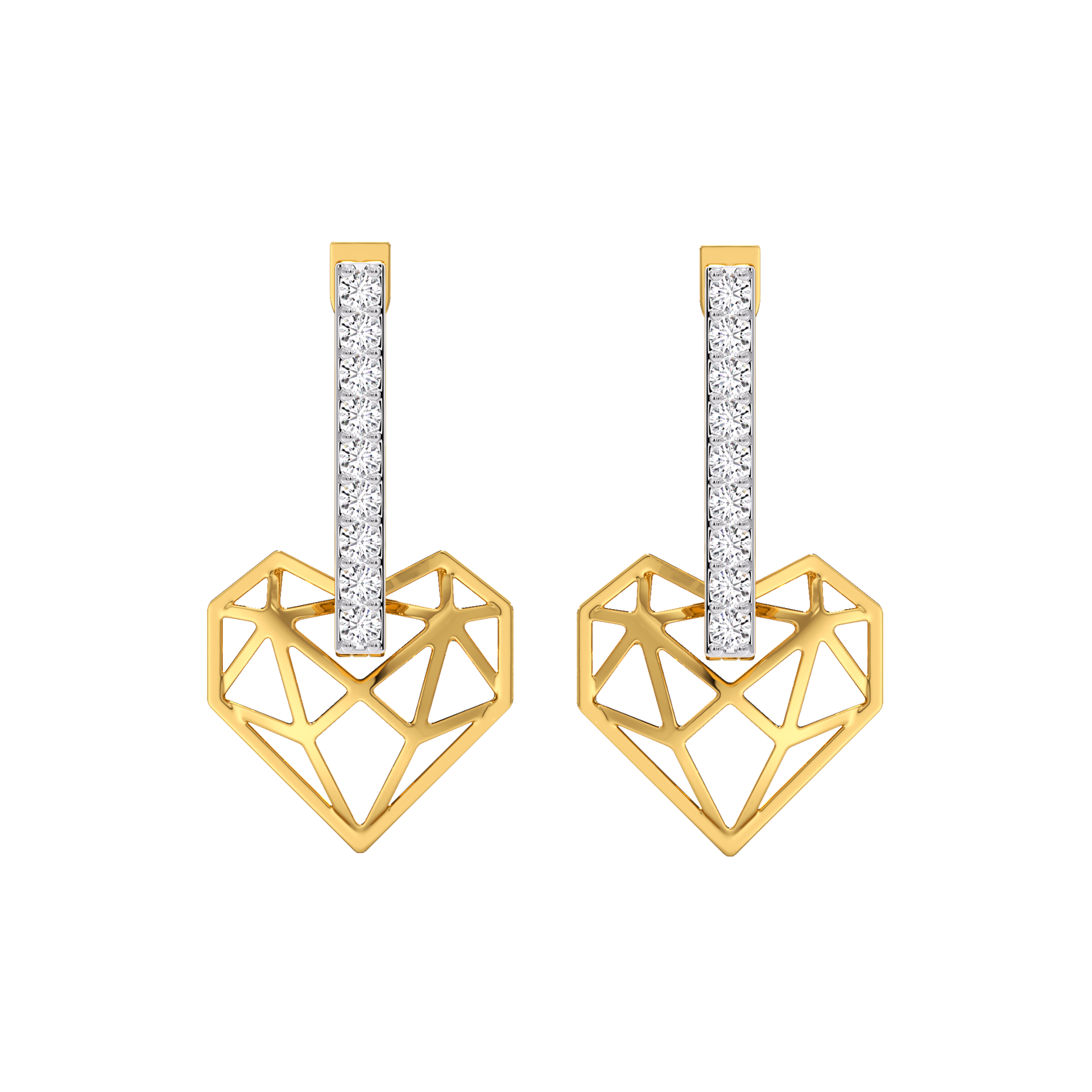 Heart Huggies - 18kt Gold Vermeil Lab Grown Diamond Earrings