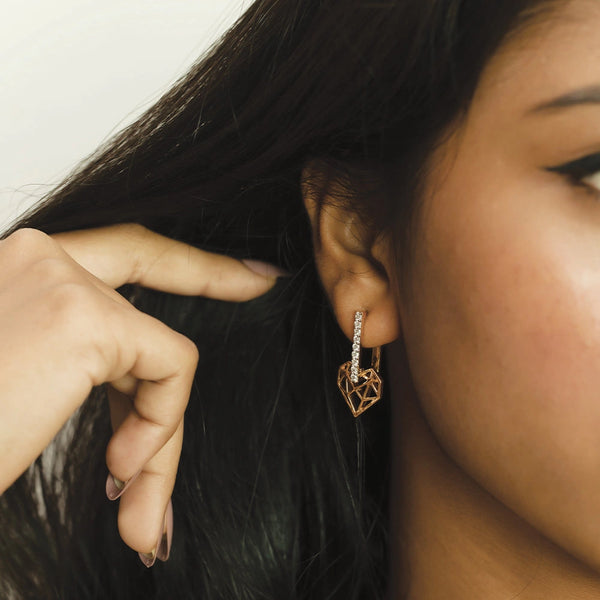 Lukson lab grown diamond delicate hearts earrings