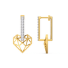Lab grown diamond gold huggies earrings- Lukson