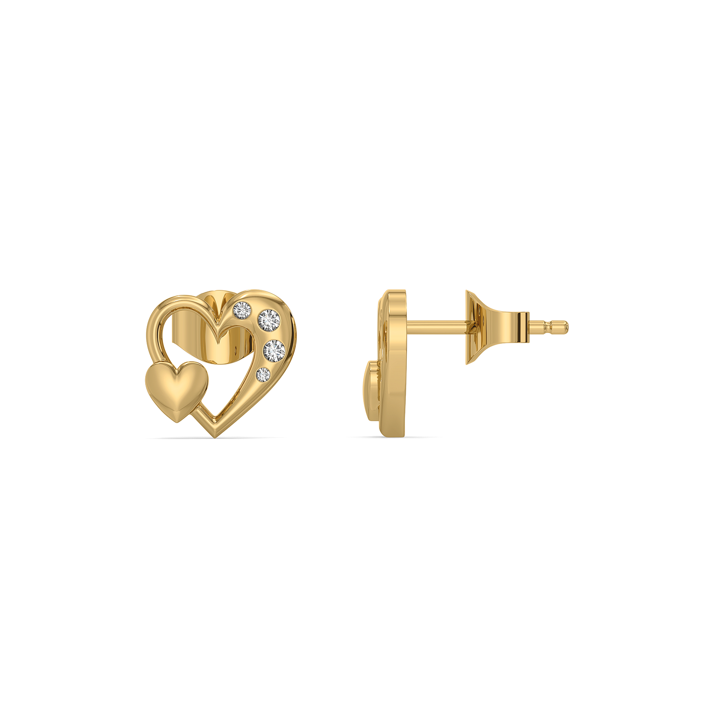 Hearts Unfold - 18kt Gold Vermeil Stud Earrings