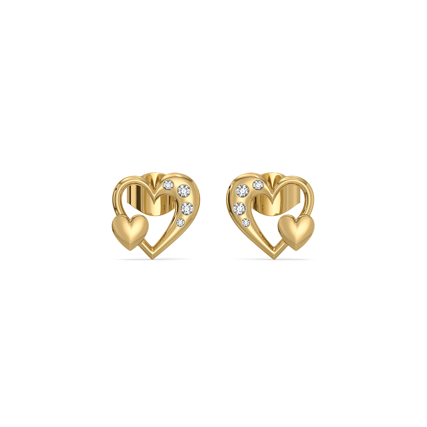 Hearts Unfold - 18kt Gold Vermeil Stud Earrings