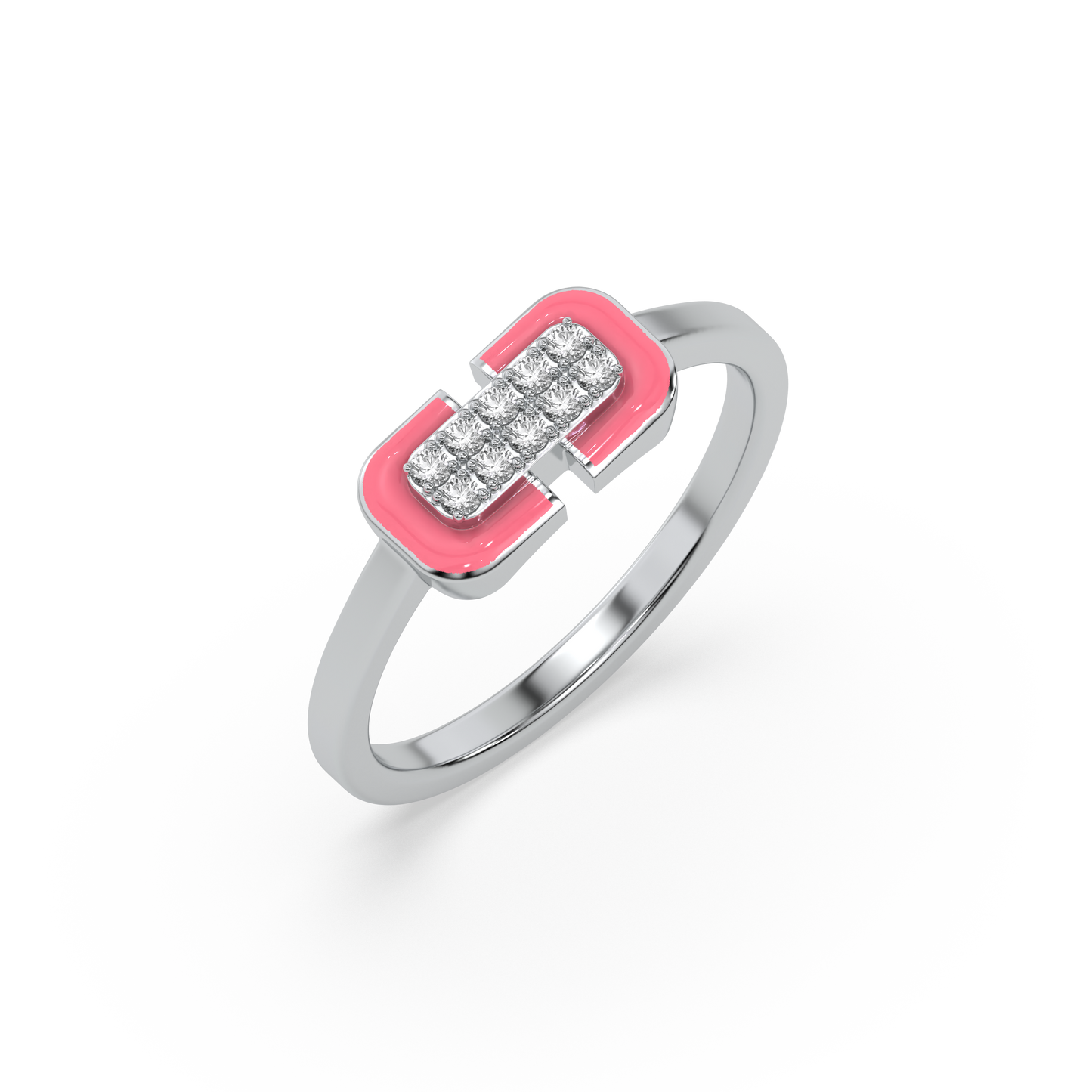 Hot Blush Pink Fashion Ring-925 Sterling Silver Lab Grown Diamond Ring