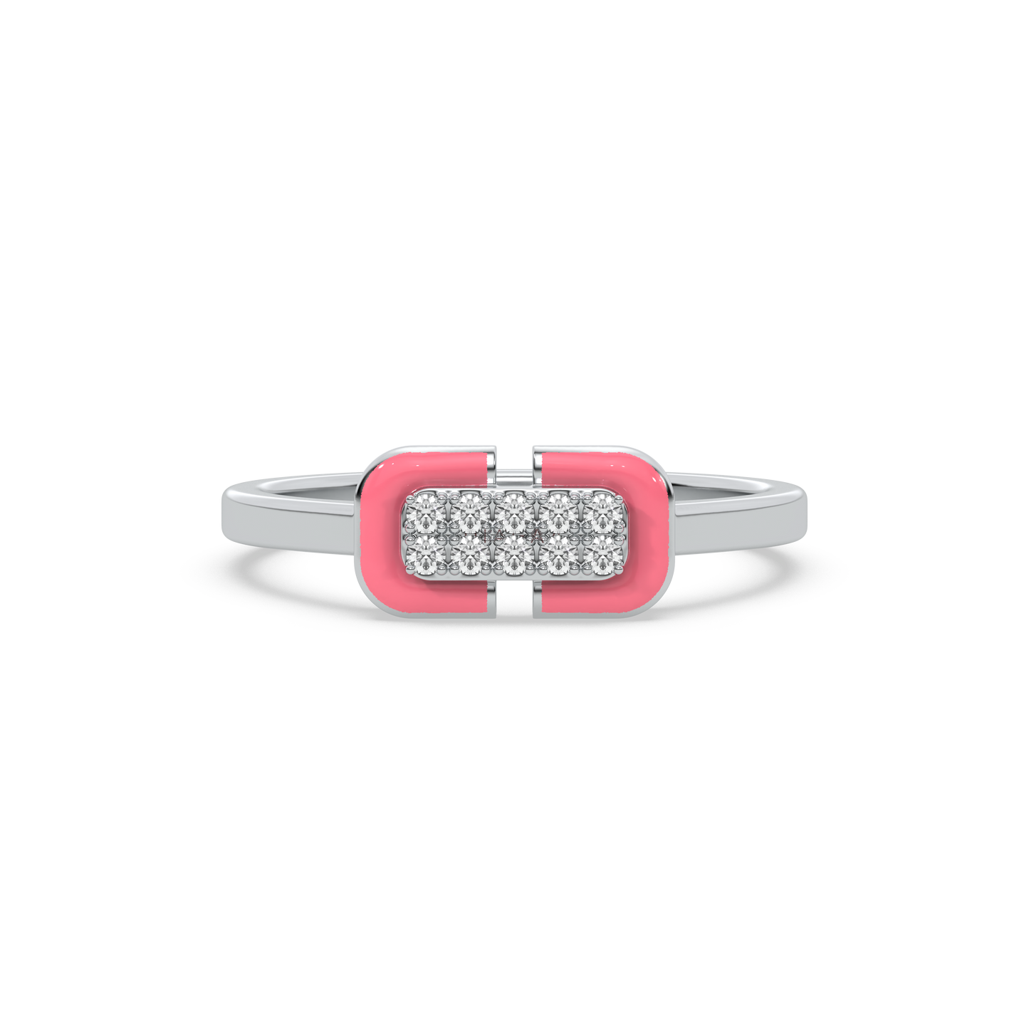 Hot Blush Pink Fashion Ring-925 Sterling Silver Lab Grown Diamond Ring