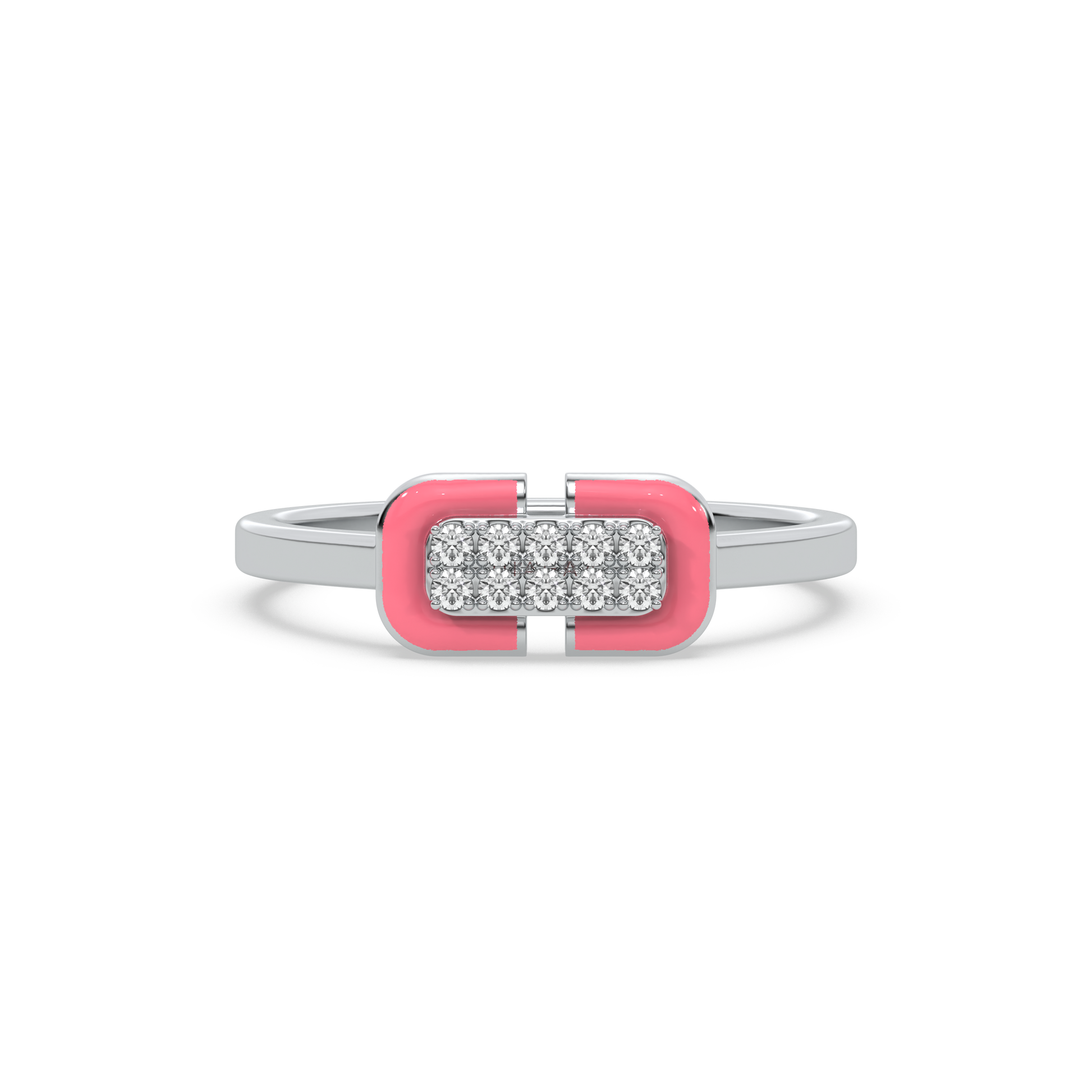 Hot Blush Pink Fashion Ring-925 Sterling Silver Lab Grown Diamond Ring