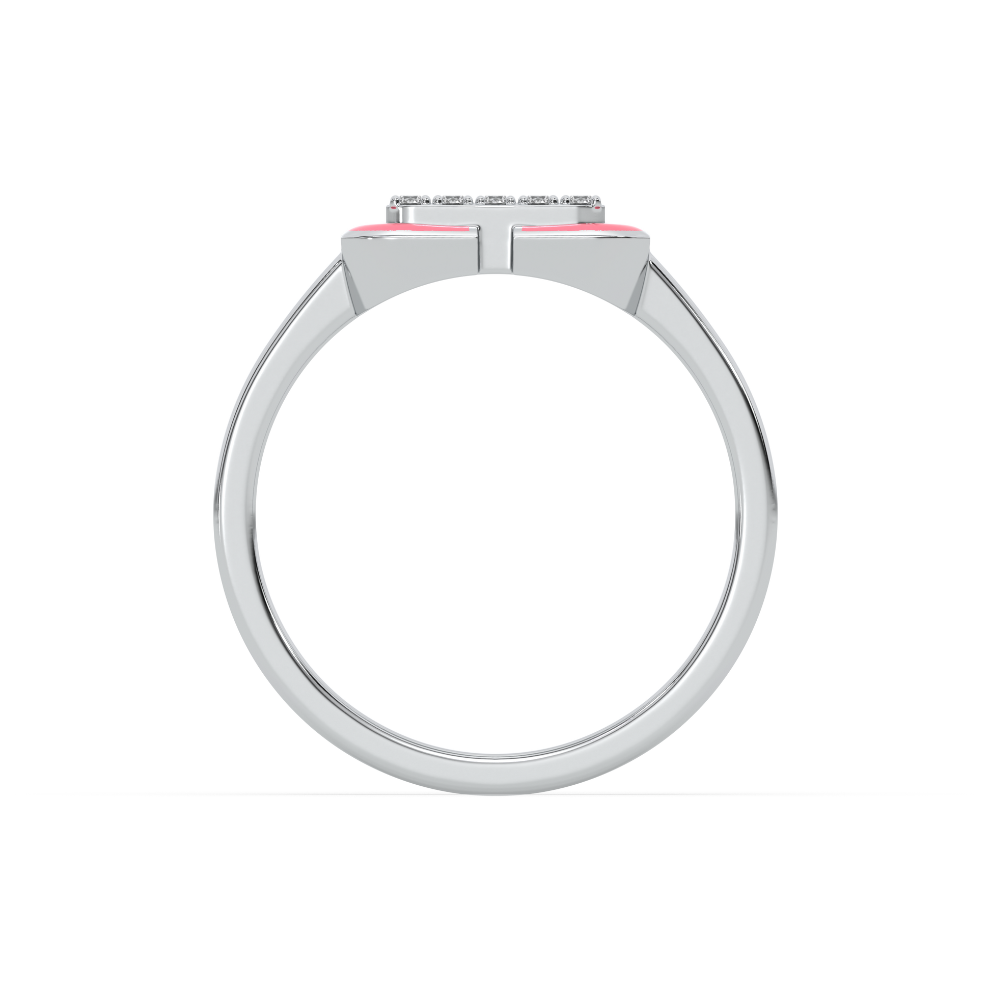 Hot Blush Pink Fashion Ring-925 Sterling Silver Lab Grown Diamond Ring