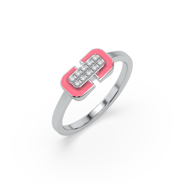 Lukson Hot Blush Pink Lab Grown Diamond Fashion Ring