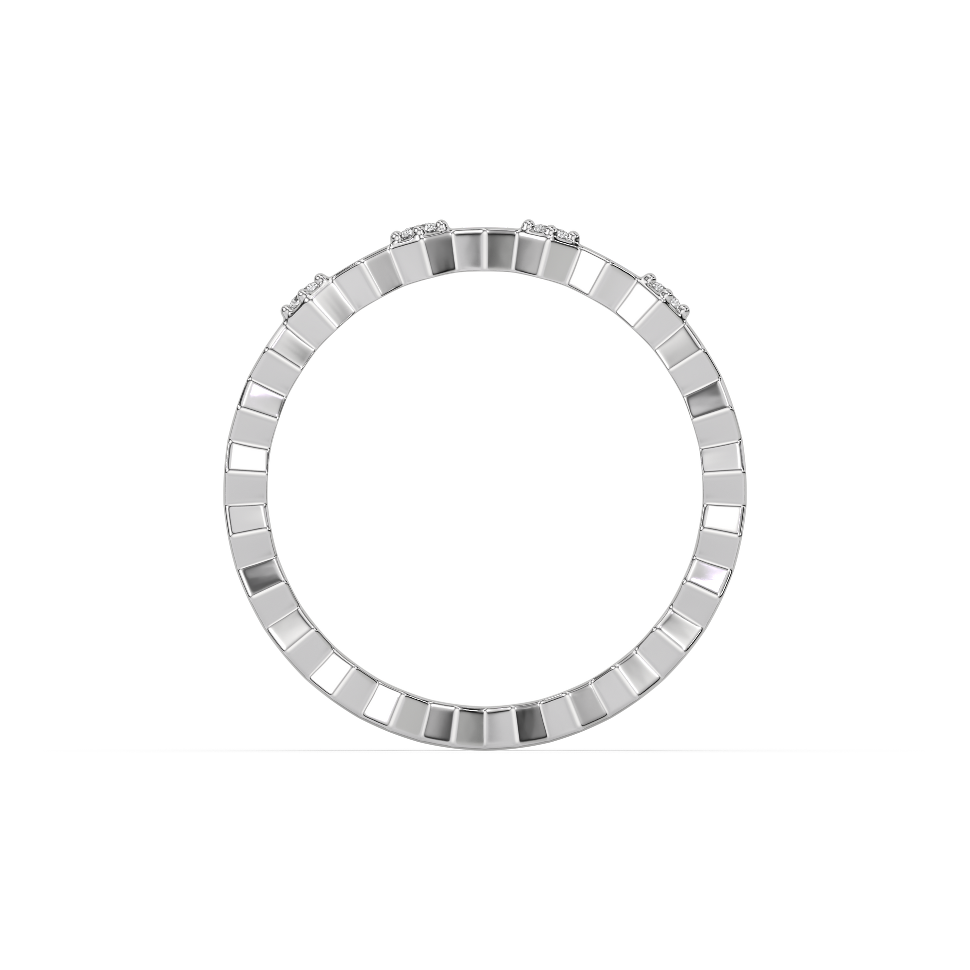 Icy Blue Band Ring-925 Sterling Silver Lab Grown Diamond Ring