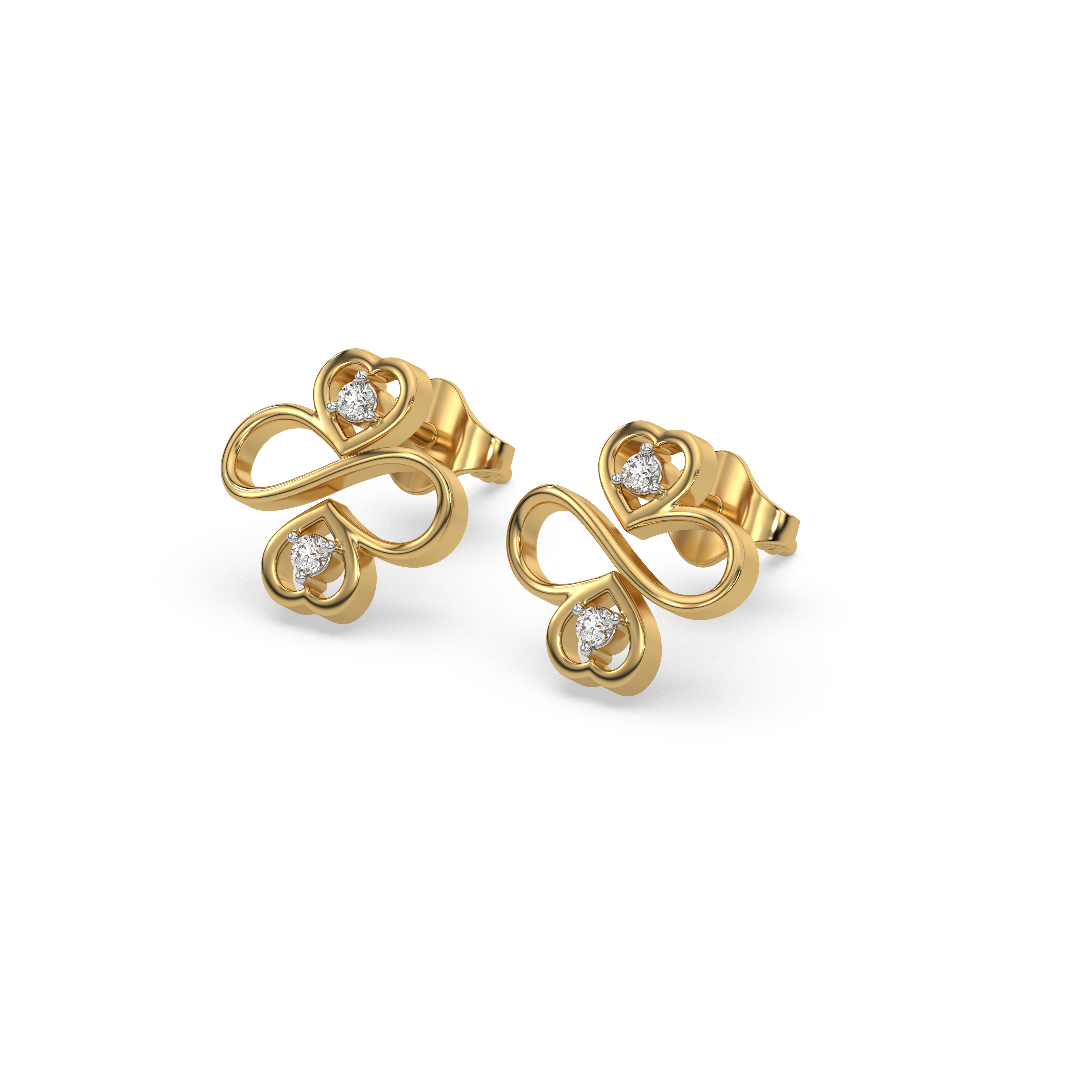 Infinity Clover - Lab Diamond Stud Earrings