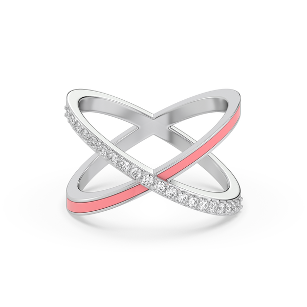 Lukson Beauty Of Connection Lab Grown Diamond Pink Enamel Ring