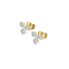 Lukson Tri-Shine 14K Gold Lab Grown Diamond Stud Earrings