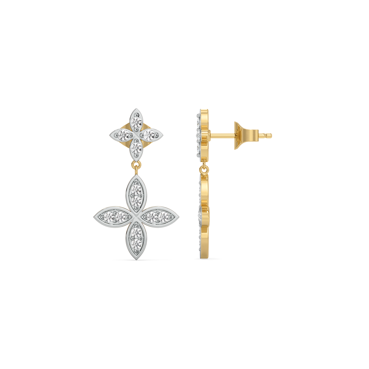 Daffodil Drops - Pure Gold Lab Diamond Earrings
