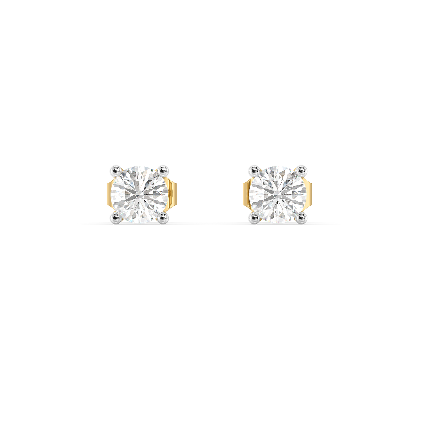 Tender Glow Solitaire Studs - Pure Gold Lab Diamond Earrings