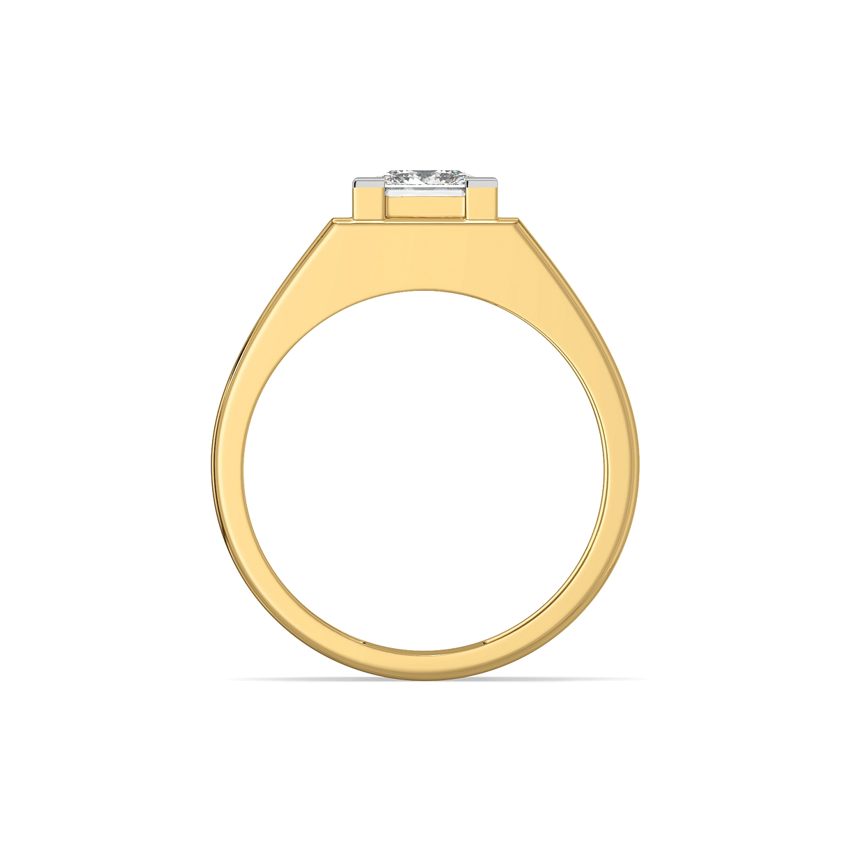 Layered Strength – Pure Gold Lab-Grown Diamond Men's Ring