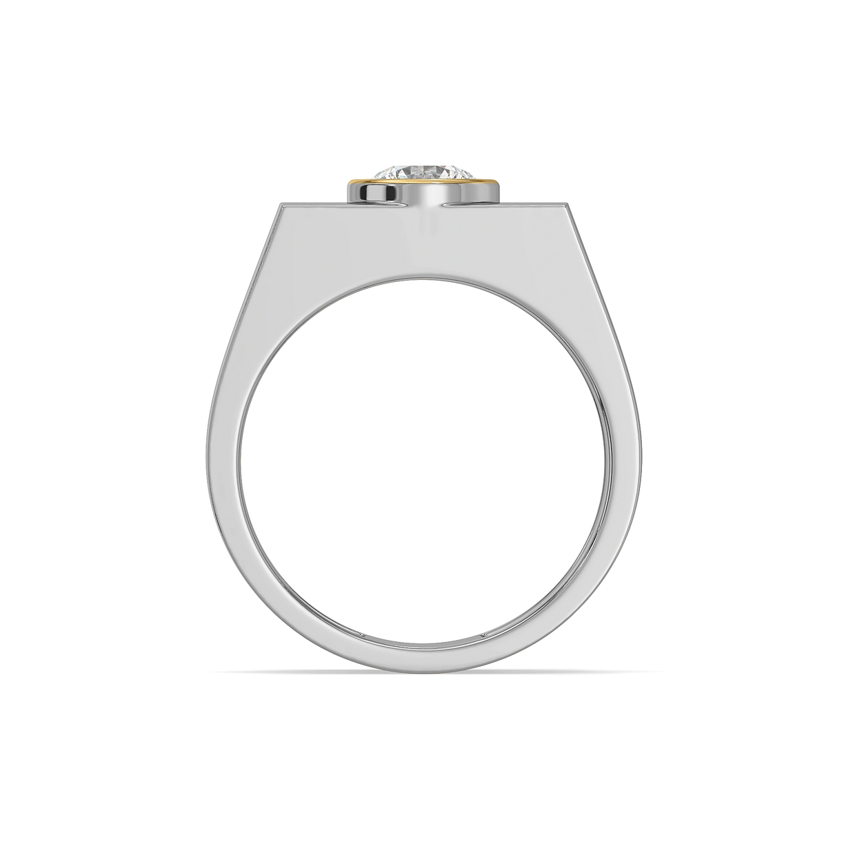 Urban Contrast – Pure Gold Lab-Grown Diamond Men's Ring