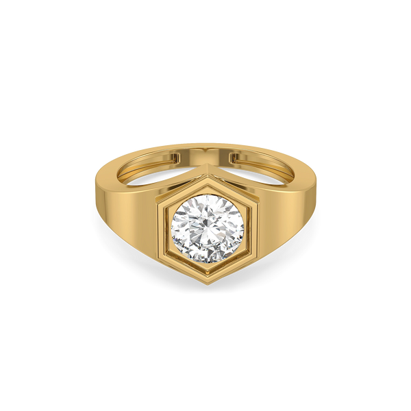 Classic Signet – Pure Gold Lab-Grown Diamond Men's Ring