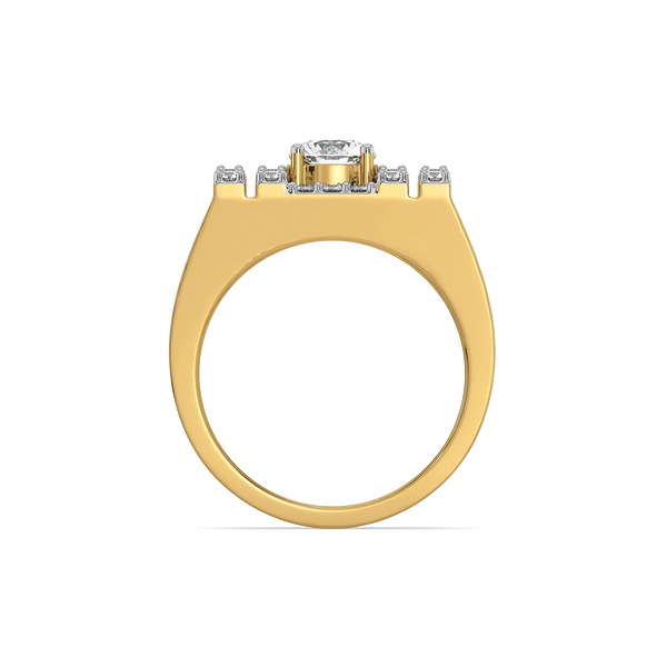 Square Radiance – Pure Gold Lab-Grown Diamond Men's Ring