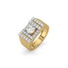 Square Radiance – Pure Gold Lab-Grown Diamond Men's Ring