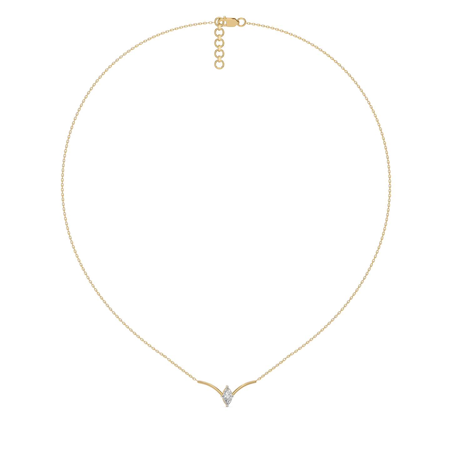 Astra Marquise Necklet - Pure Gold Lab Diamond Necklace