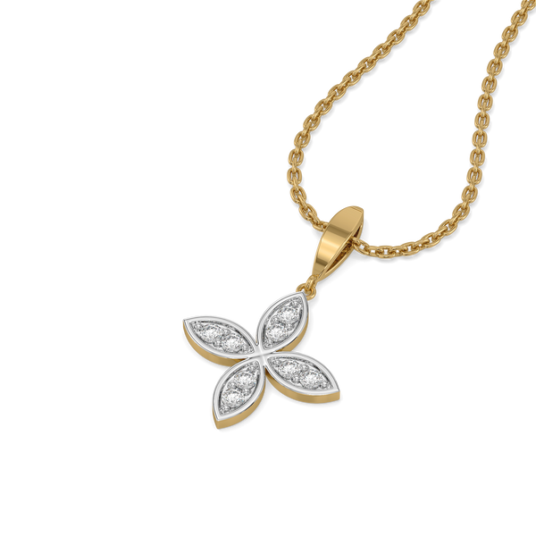 Lukson Daffodil Flora - Pure Gold Lab Grown Diamond Pendant