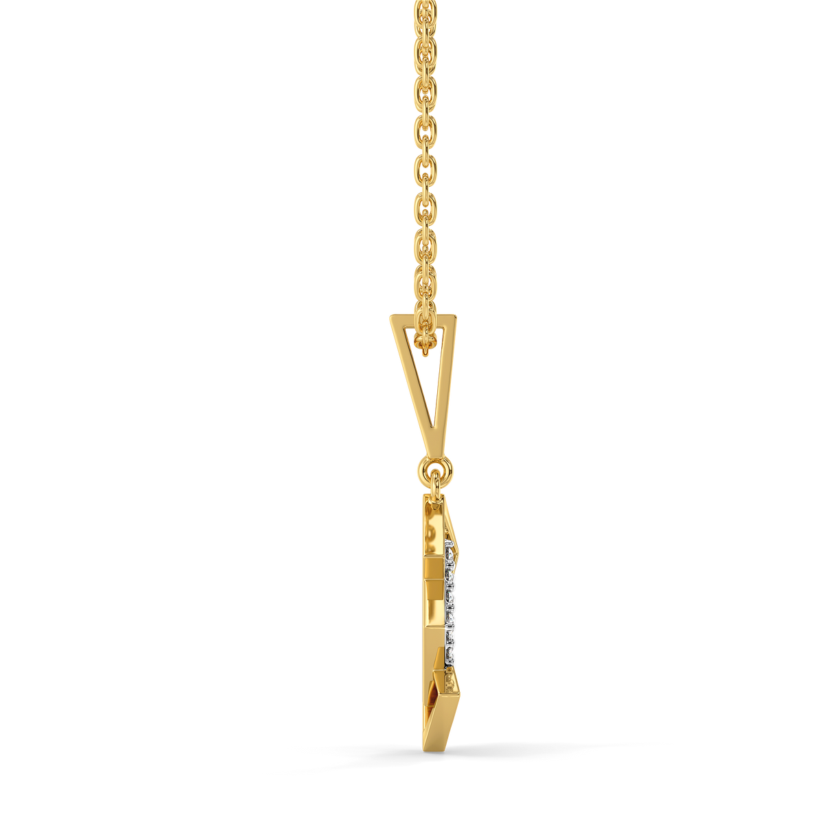Mini Squares - Pure Gold Lab Diamond Pendant