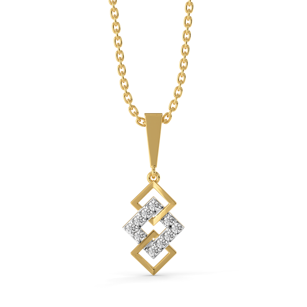 Mini Squares - Pure Gold Lab Grown Diamond Pendant - Lukson